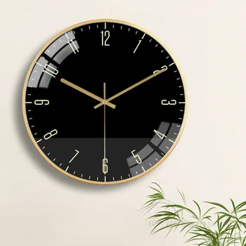 Juoda Modernaus Dizaino Sieninis Laikrodis Namų Puošybai Prabanga Kambarį Laikrodis Sieninis Žiūrėti Aukso Metalo Mados Atmosfera Išjungti Laikrodžiai
