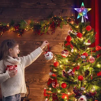 Kalėdų Žvaigždė LED Šviesos Medis Viršų Lempos Kalėdų Dekoracijas namams Kalėdų Eglučių Papuošalai Navidad Naujųjų Metų 2022 Gimdymo Noel Dovana