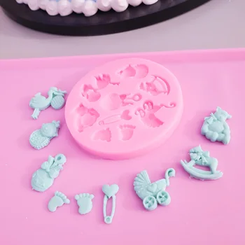 Kūdikio Dušas Šalis 3D Silikoninis Minkštas Pelėsių Tortas Dekoravimo virtuvės saldainiai keksiukų dekoravimo priemonės Slapukus Įrankiai