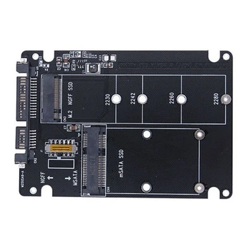 M. 2 NGFF SSD Su SATA 3.0 Adapteris Kortelės MSATA SSD Su SATA 3.0 Riser Card 2 In 1 Konverteris Kortelės