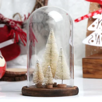 Naujas 8PCS Dirbtinis Mini Kalėdų Eglutės Statulėlės Sizalio Sniego, Šalčio Butelis Teptuku Medžių Plastiko Žiemos Sniego Dekoratyviniai Sodo Dekoro