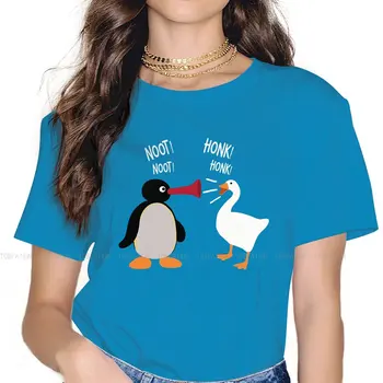 Noot noot honk honk Moterų Marškiniai Pingu Pingvinas Anime Negabaritinių korėjos StyleT-shirt Harajuku Derliaus Moterų Drabužiai