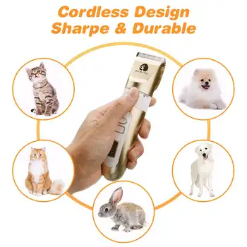 Pet Clipper Šunų Plaukų Kirpimo mašinėlių, Gyvūnėlių (Pet/Katė/Šuo/Rabbit) kirpimas Žirklės Skustuvas Nustatyti Augintiniai belaidžių Įkrovimo Profesinės