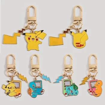 Pokemon Veiksmų Skaičiai Keychain Figūrėlių, Pikachu Squirtle Psyduck Anime Maišelį Automobilių Žavesio Ornamentu Vaikams Žaislas Dovanų Didmeninės