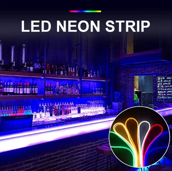Tuya WIFI 12V Neon Juostos SMD 3030 LED Juostos Lempos Lanksti RGB Muzikos Valdymo Spalvų Šviesos Juostos Virtuvės, Miegamojo Kalėdų
