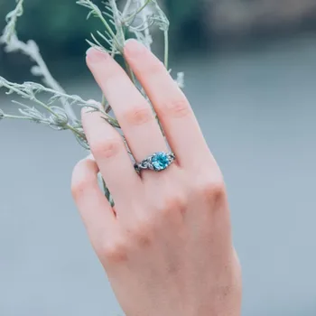 Unikalus filialas vestuvinis žiedas su topazas Topazas šakelė vestuvinis žiedas Medžio moterų žiedas Unikalus vestuvinis žiedas Unikalus moterų dovana