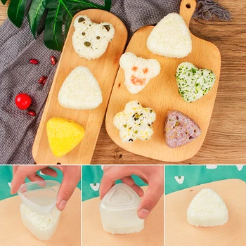 Vaikams Priešpiečių Dėžutė Apdailos Suši Bento Priedai 6 Figūras Sandwich Maker Maisto Ruošimo Priemonės Suši Pelėsių Sushi Ryžiai, Pelėsių