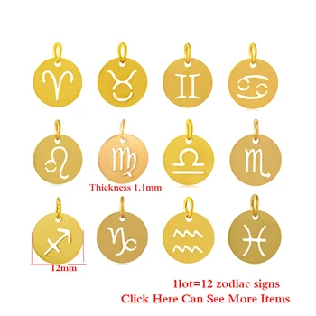 Viršų Pardavimo Aukso Spalvos Zodiako Žavesio Nerūdijančio Plieno Medžiagos Apyrankę, Karolius, Dvylika Žvaigždynų, 