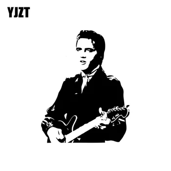 YJZT 12.4 CM*15.8 CM Elvis Presley Meno Automobilio Lipdukas Rock & Roll Dainininkas Vinilo Decal Muzikos Juoda/Sidabrinė C3-0034
