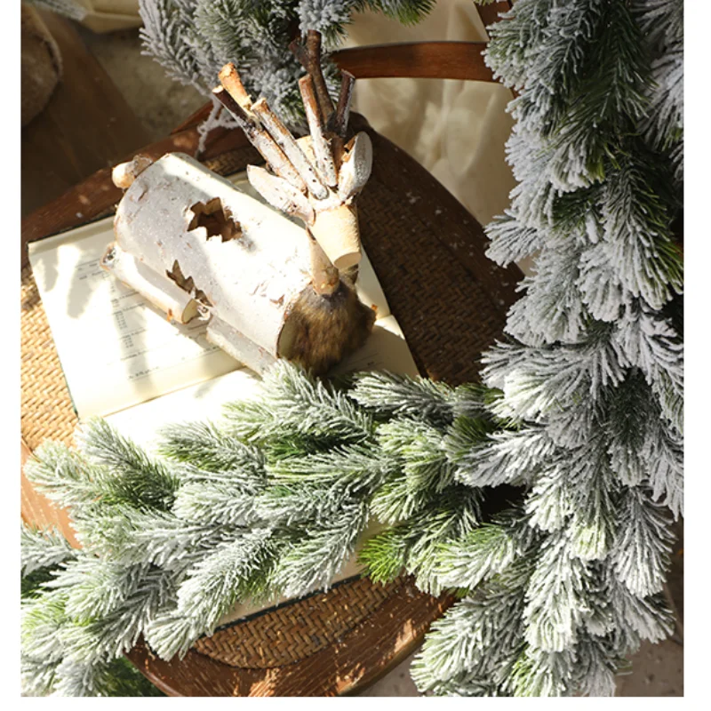 1.9 M Kalėdinė Girlianda Žalia Rotango Vainikas Kalėdų Dekoro Namuose Kalėdos Šalis Dirbtinės Kalėdų Medžio Rotango Reklama Kabo Ornamentu Nuotrauka 5