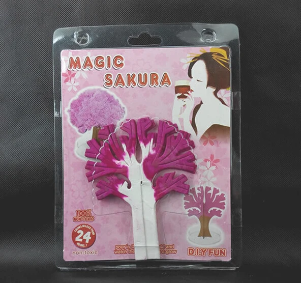 1PCS Naujai Magija Auga Kristalai Japonijos Sakura Popieriaus Medžių Žaislas, Pagamintas Japonijoje Darbalaukio Cherry Blossom Kalėdų Vaikams Žaislai Juokinga Nuotrauka 3