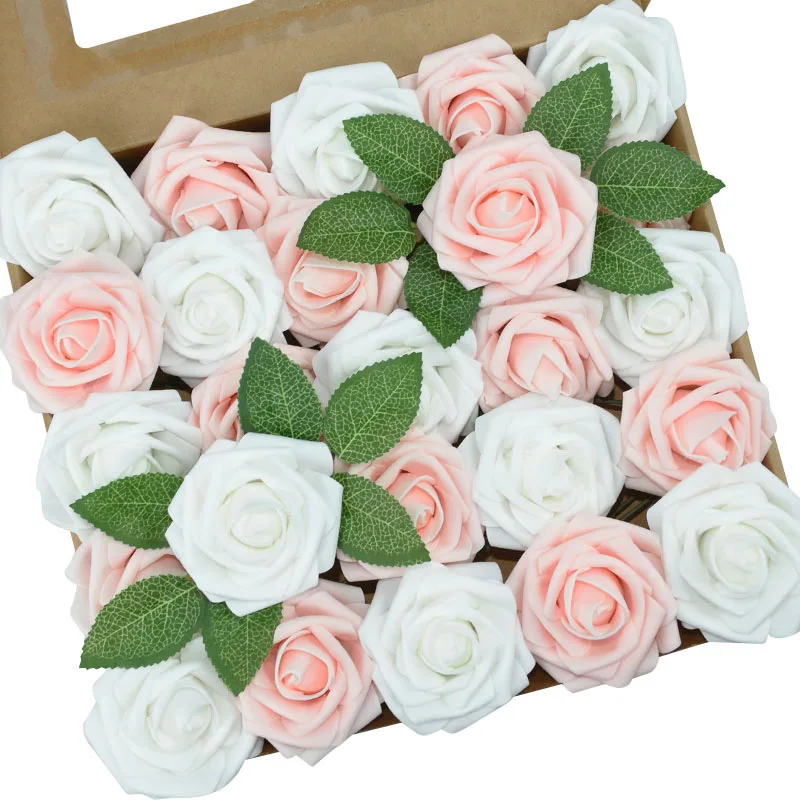 25pcs/Box 8cm Dirbtinių Gėlių PE Putos, Rožių Puokštės, Vestuvių Dekoravimas Šalies Namų 