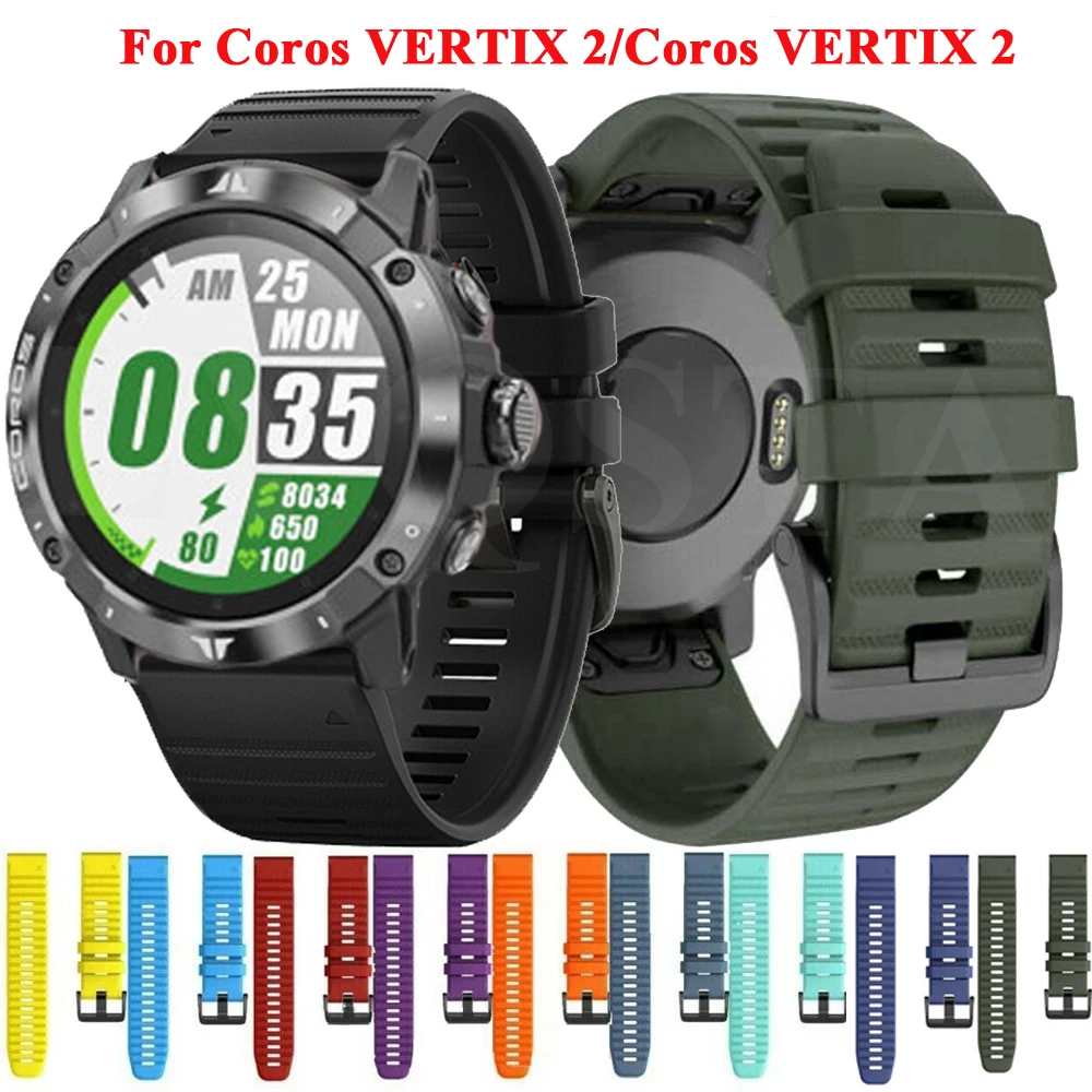 26 22MM Silikono QuickFit Watchband Dirželis Coros VERTIX/2 SmartWatch Easyfit Riešo Juostos Garmin Fenix 7 7X 6 6X Pro Correa Nuotrauka 3