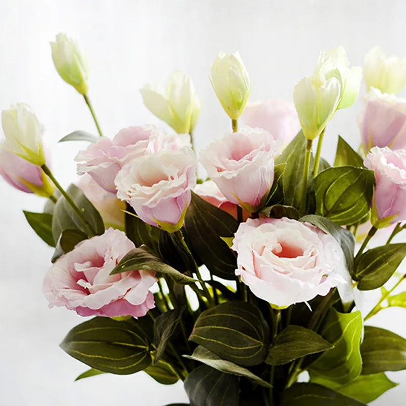 3 Šakutės Eustoma Gėlių Vestuvių Nuotaka Namų Dekoro Dirbtinės Gėlės Šilko Gėlės Nuotrauka 5