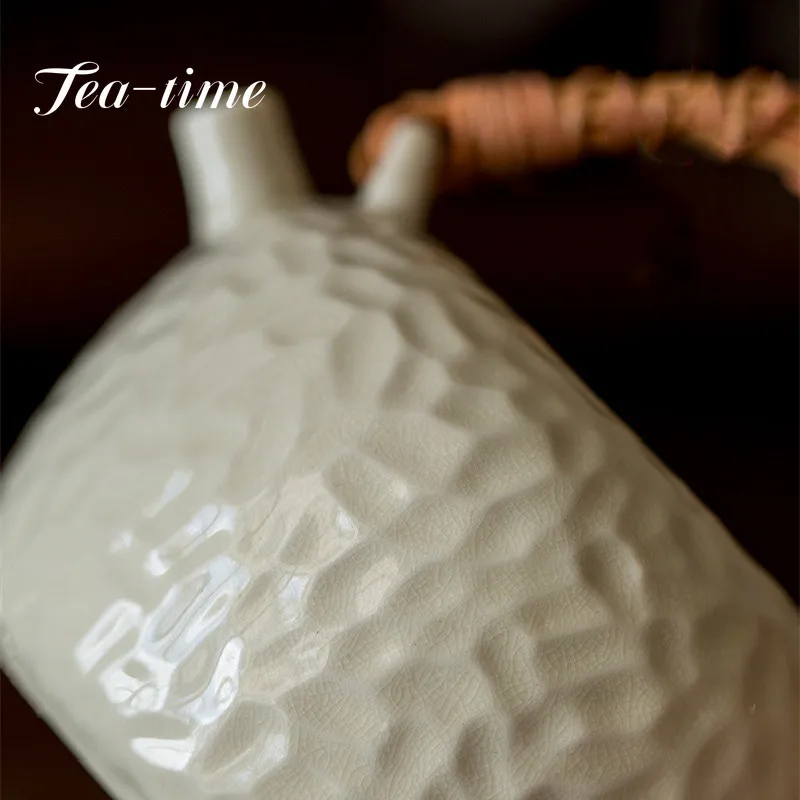 300ml Soda Glazūruotos Keramikos Arbatinukas Namų Rotango Pluošto Puodą, Vieną Puodą su Filtru Kinijos Didelės Paprastas Virdulys Kung Fu Arbatos Rinkinys Nuotrauka 4