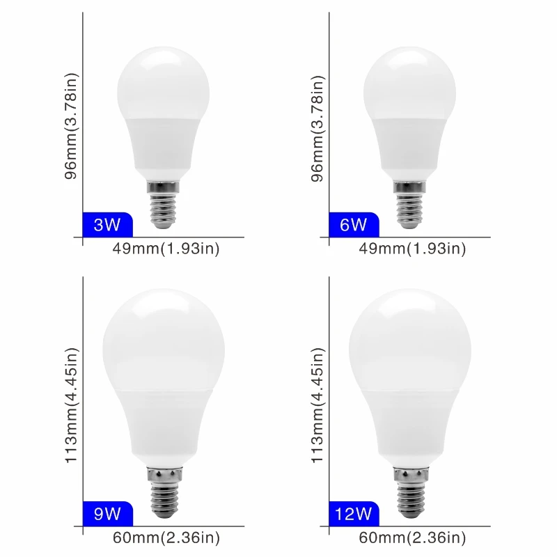 4pcs E27 E14 LED Lemputės 3W Lempos 6W 9W 12W 15W 18W 20W Lampada LED Lemputės AC 220V 230V 240V Bombilla Dėmesio Šalta/Šilta Balta Nuotrauka 2