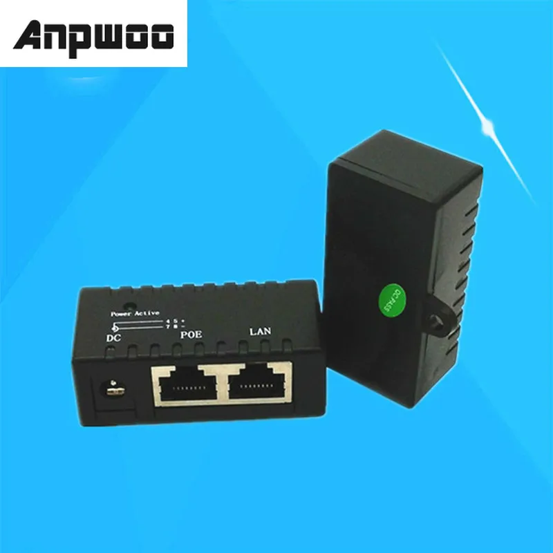 ANPWOO 10/100Mbp Passive POE DC Power Over Ethernet RJ45 POE Injector Splitter Wall Mount Adapteris IP Kamera AP LAN Tinklo Nuotrauka 0