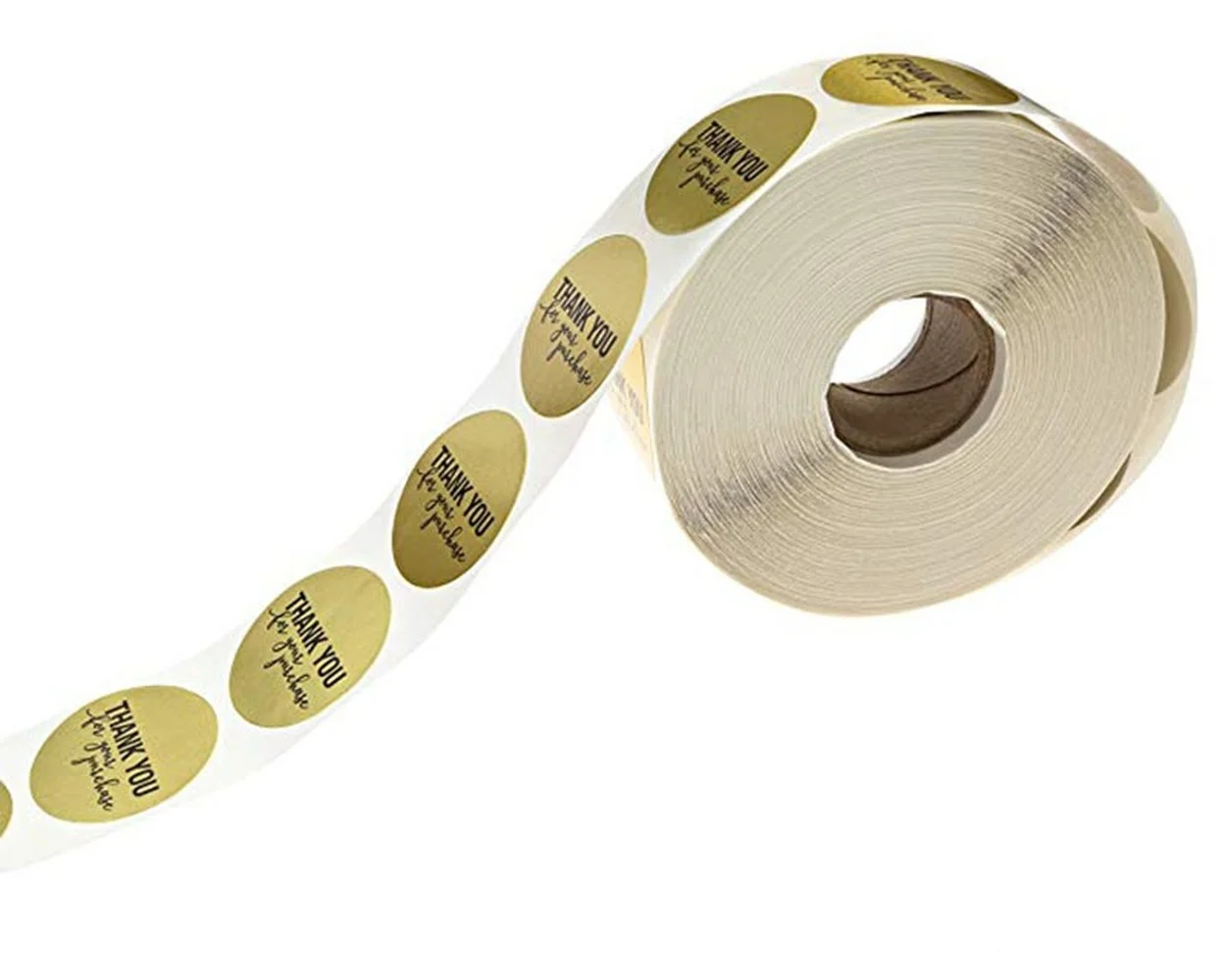 Aukso Turas Lipdukas Dėkojame, kad įsigijote Produkto Etiketėje Dovana Wrap Parduotuvėje Tiekimo Roll Sandarinimo Lipdukas Didmeninės Nuotrauka 1