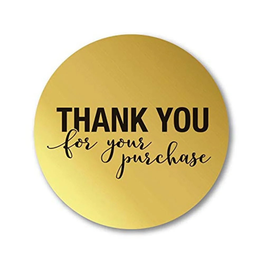 Aukso Turas Lipdukas Dėkojame, kad įsigijote Produkto Etiketėje Dovana Wrap Parduotuvėje Tiekimo Roll Sandarinimo Lipdukas Didmeninės Nuotrauka 4