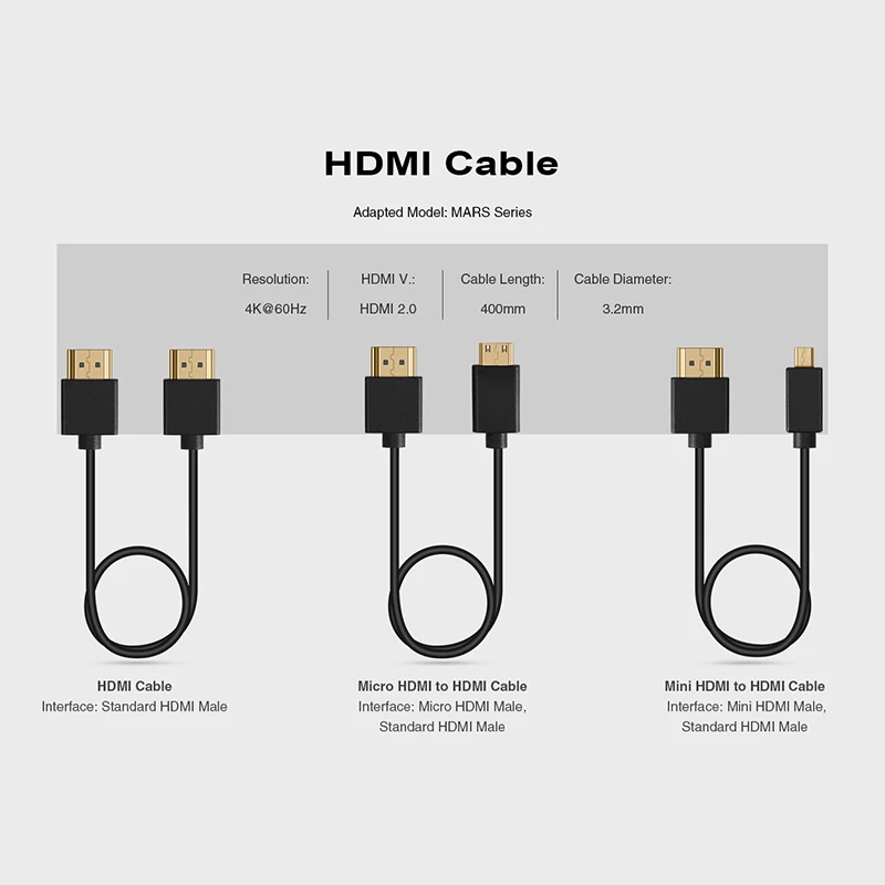 Hollyland Micro HDMI į HDMI Kabelis Belaidžio Vaizdo Perdavimo Sistemos Mars 300 Pro Marsą 400s Pro Nuotrauka 1