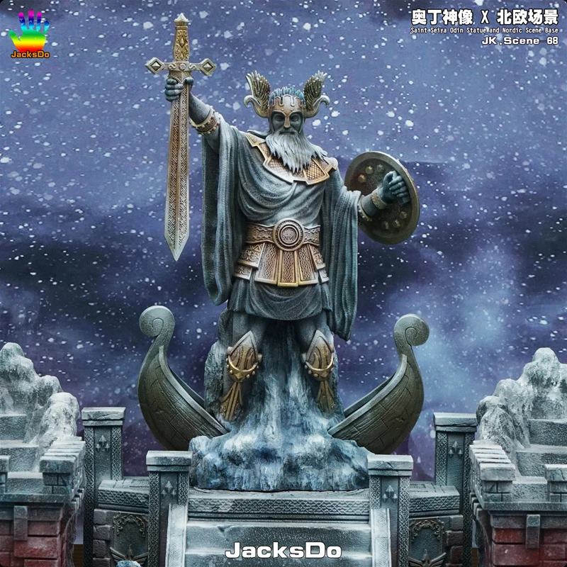 JacksDo Saint Seiya Mitas Medžiaga EX Odin/Oden Asgard/Dievo Karys, 40cm/sudarė 15,75 colių Apdailos Diorama Scena Statula Dervos Sandėlyje Nuotrauka 3