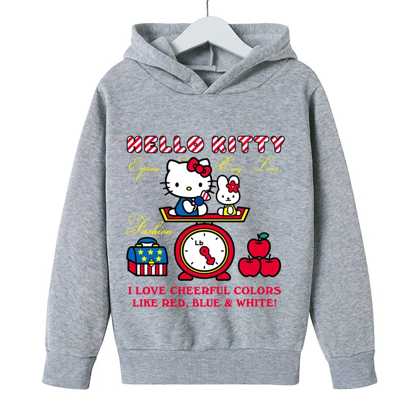 Kūdikių Hello Kitty Palaidinukė vaiko Drabužius Bamblys Mados Spausdinti Viršūnes Vaikų O Kaklo Megztinis Outwear Berniukai Aprengti Nuotrauka 1