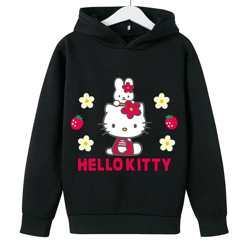 Kūdikių Hello Kitty Palaidinukė vaiko Drabužius Bamblys Mados Spausdinti Viršūnes Vaikų O Kaklo Megztinis Outwear Berniukai Aprengti Nuotrauka 3