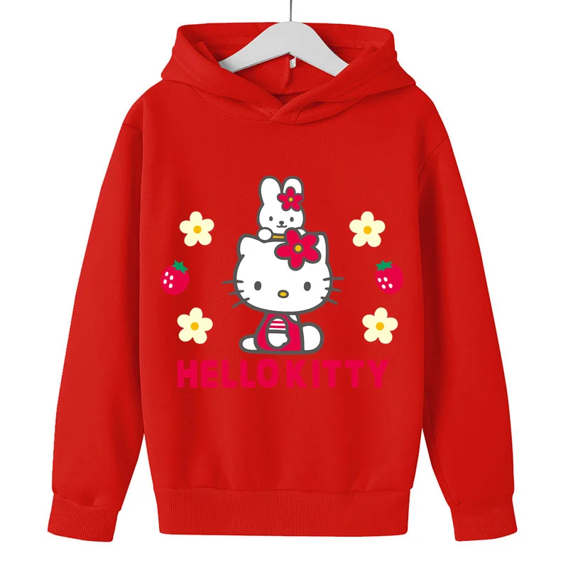 Kūdikių Hello Kitty Palaidinukė vaiko Drabužius Bamblys Mados Spausdinti Viršūnes Vaikų O Kaklo Megztinis Outwear Berniukai Aprengti Nuotrauka 4