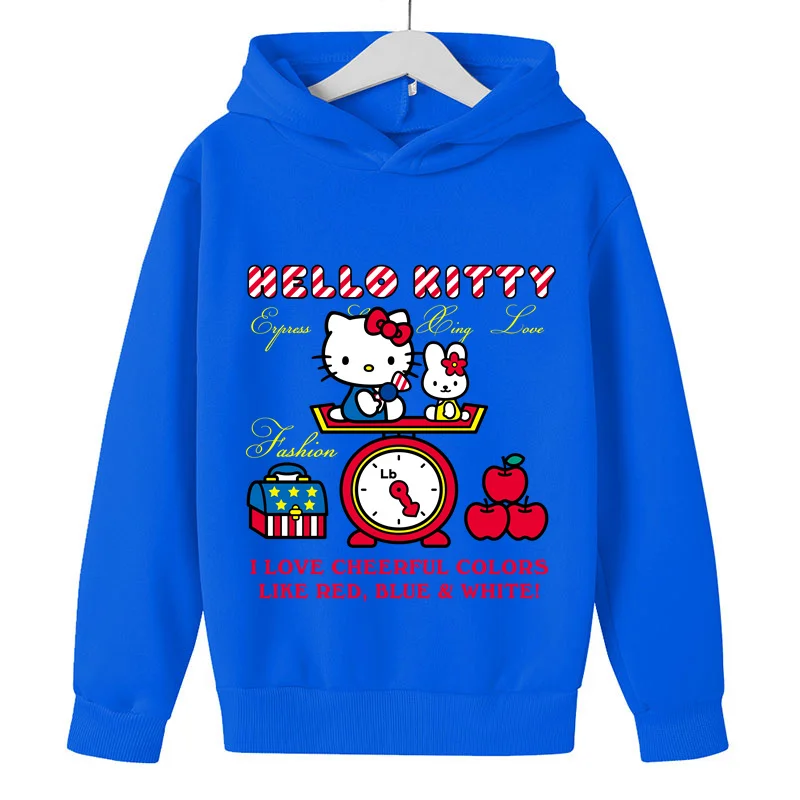 Kūdikių Hello Kitty Palaidinukė vaiko Drabužius Bamblys Mados Spausdinti Viršūnes Vaikų O Kaklo Megztinis Outwear Berniukai Aprengti Nuotrauka 5