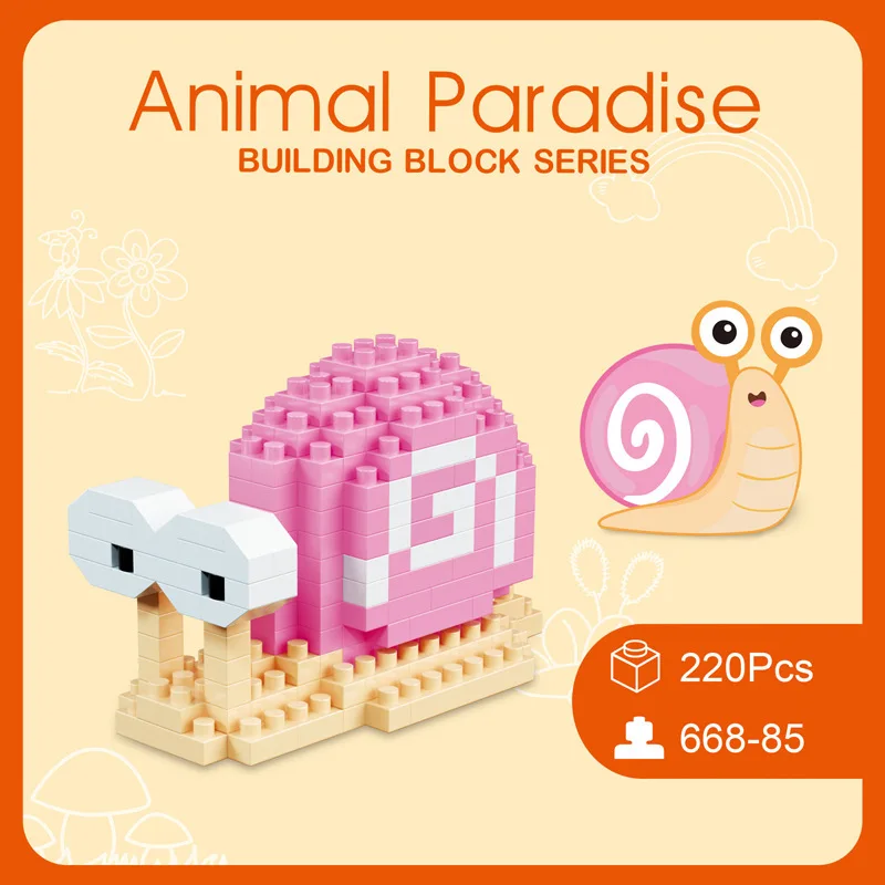 Mielas Mini Blokų, Statybinių Plytų Gražus Gyvūnų Surinkimo Kalėdų Mergaičių Dovanos, Žaislai Vaikams, Juguetes Panda Kiaulių Antis Nuotrauka 0