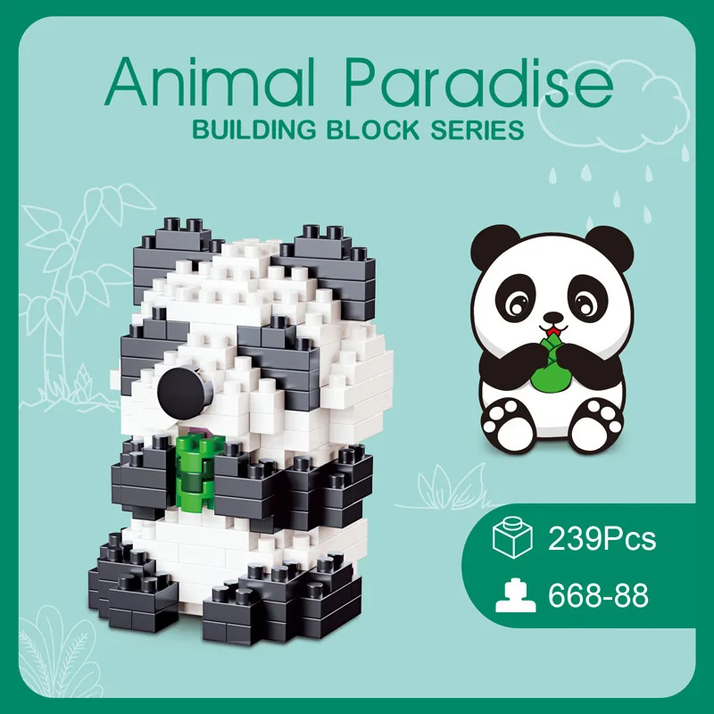 Mielas Mini Blokų, Statybinių Plytų Gražus Gyvūnų Surinkimo Kalėdų Mergaičių Dovanos, Žaislai Vaikams, Juguetes Panda Kiaulių Antis Nuotrauka 3