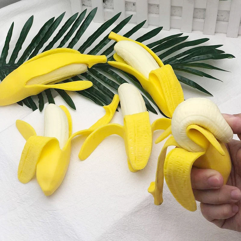 Modeliavimo Tampri, Bananų Išspausti Minkštas Išskleidimo Žaislai Juokinga Įtempių Bananų Juokauja Antistress Vaisių Žaislas Vaikas Suaugę Nuotrauka 1