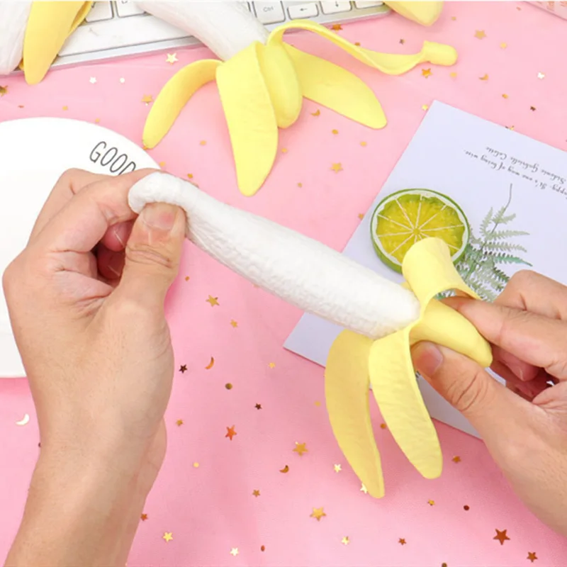 Modeliavimo Tampri, Bananų Išspausti Minkštas Išskleidimo Žaislai Juokinga Įtempių Bananų Juokauja Antistress Vaisių Žaislas Vaikas Suaugę Nuotrauka 4