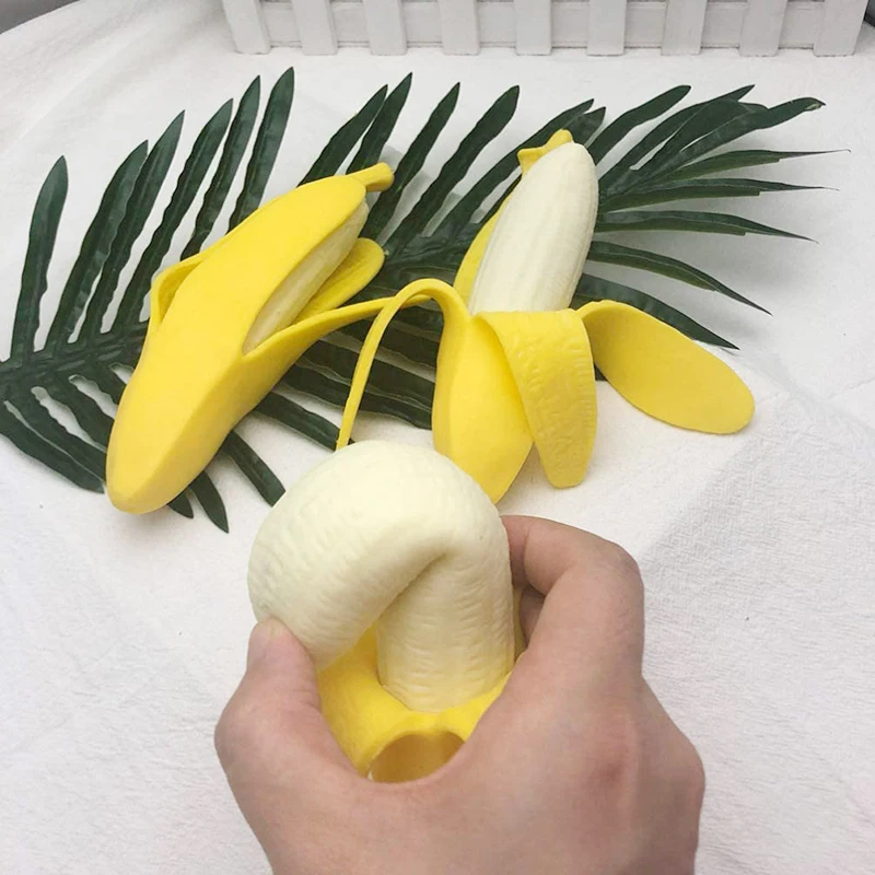 Modeliavimo Tampri, Bananų Išspausti Minkštas Išskleidimo Žaislai Juokinga Įtempių Bananų Juokauja Antistress Vaisių Žaislas Vaikas Suaugę Nuotrauka 5
