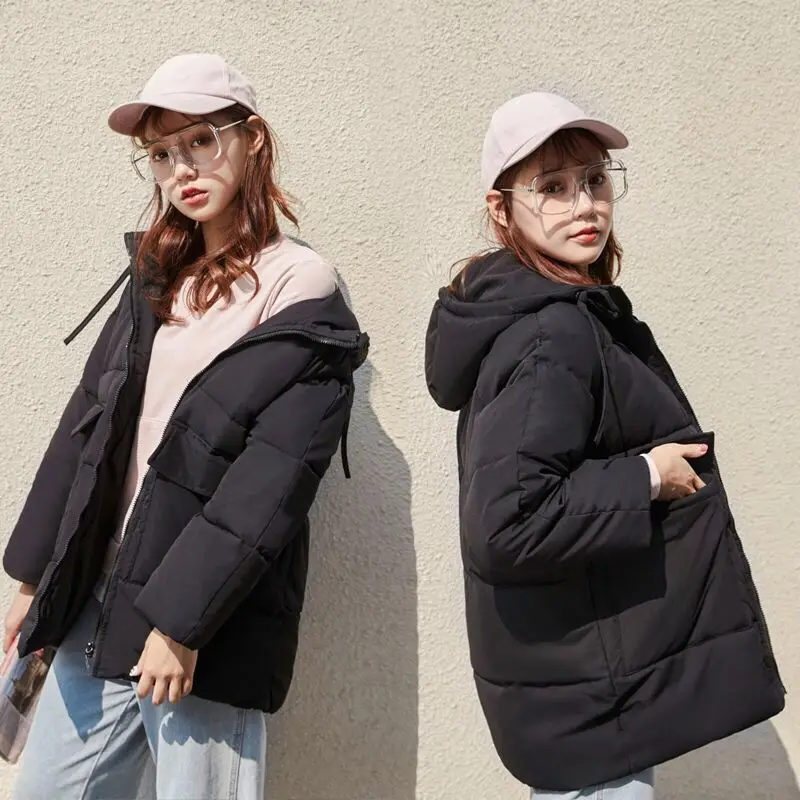 Naujas Moterų Puffer Jacket Auutmn Žiemą Šiltas, Storas, Trumpas Medvilnė Paminkštinimas Kailis Korėjos Mados Moterų Gobtuvu Trumpas Parkas Viršutinių Drabužių Siuvimas Nuotrauka 0