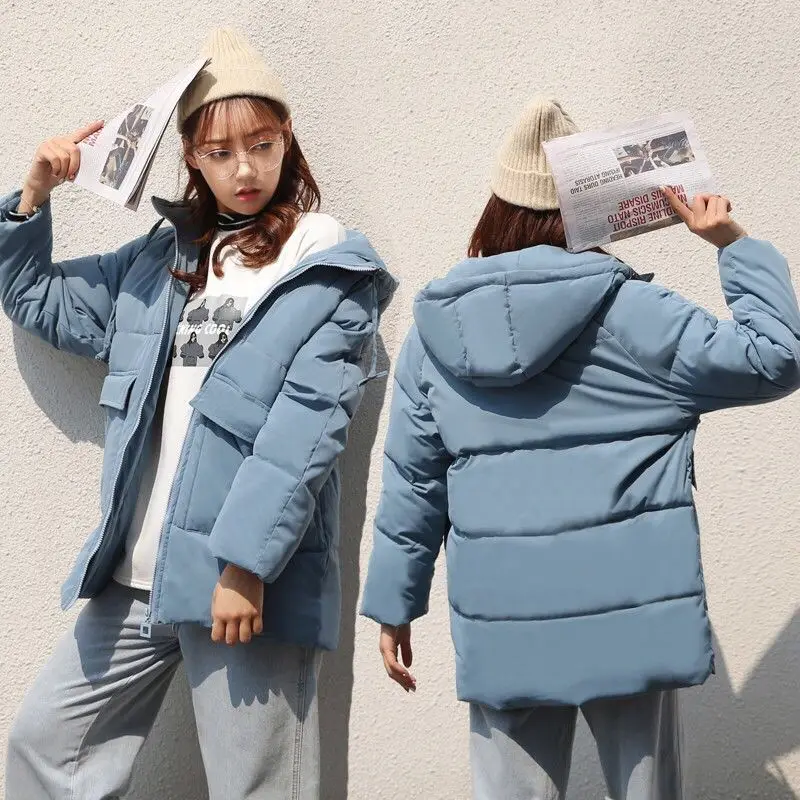 Naujas Moterų Puffer Jacket Auutmn Žiemą Šiltas, Storas, Trumpas Medvilnė Paminkštinimas Kailis Korėjos Mados Moterų Gobtuvu Trumpas Parkas Viršutinių Drabužių Siuvimas Nuotrauka 1