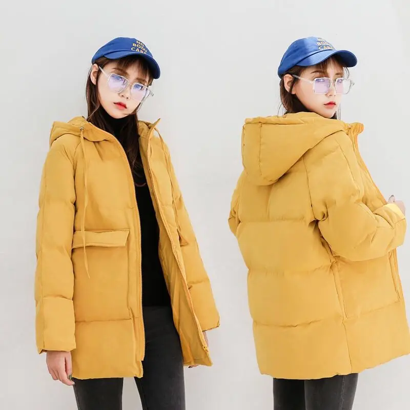 Naujas Moterų Puffer Jacket Auutmn Žiemą Šiltas, Storas, Trumpas Medvilnė Paminkštinimas Kailis Korėjos Mados Moterų Gobtuvu Trumpas Parkas Viršutinių Drabužių Siuvimas Nuotrauka 3