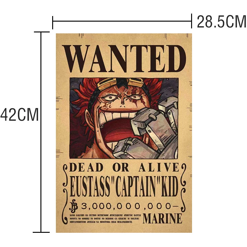 Naujas One Piece Anime Luffy 3 Mlrd. eurų Bounty Norėjo Animacinių filmų Plakatai Kabo Tapybos Spausdinti Plakato Žaislai Vaikams Gimtadienio Dovanos Nuotrauka 4