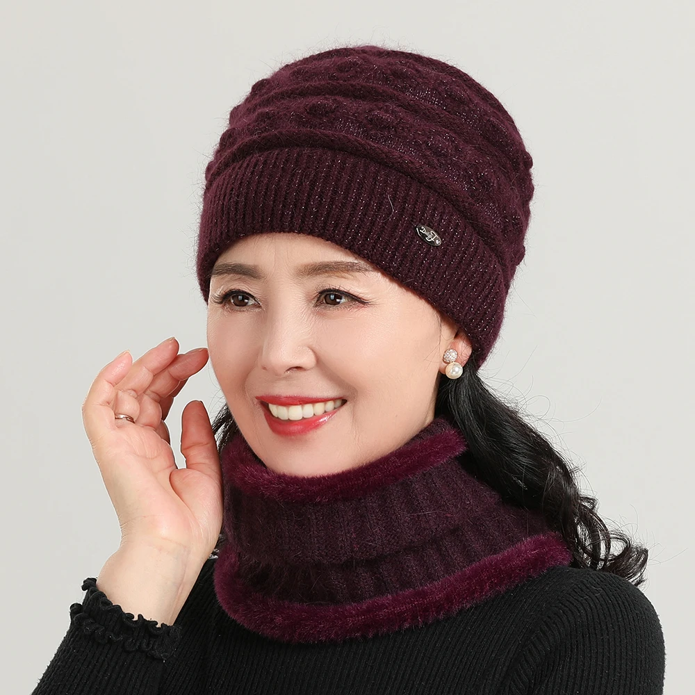 Naujas Žiemos Beanies Skrybėlę Išlaikyti Šiltas Dangtelis Vilnos Mišinys Pridėti Kailio Pamušalu Skrybėlę Ir Skara Nustatyti Moterų Mados Triušio Kailinius Žiemą Kibiro Kepurę Nuotrauka 0