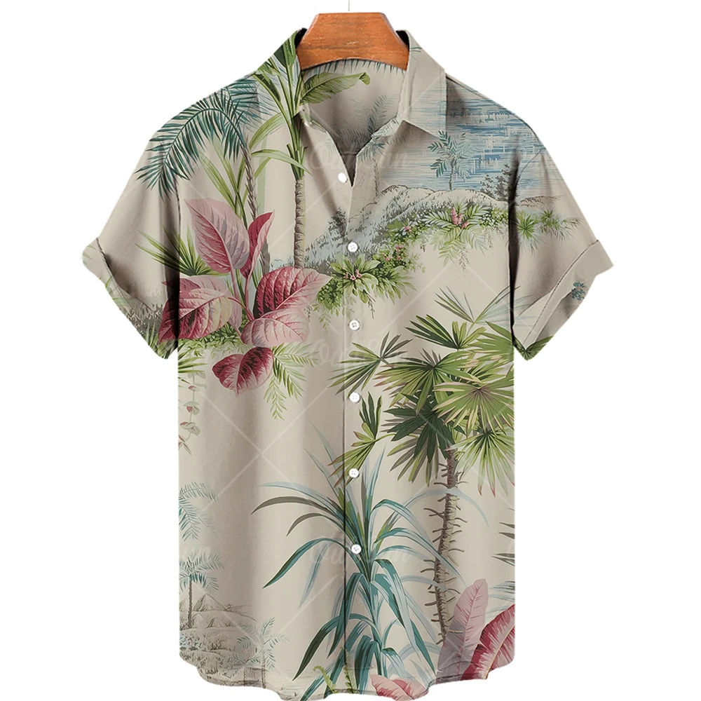 Negabaritinių Vyrų Havajų Marškinėliai Kokoso Medžio 3D Spausdinimo Marškinėliai Plius Dydis Atsitiktinis Paplūdimio Marškinėliai 5XL Nuotrauka 3