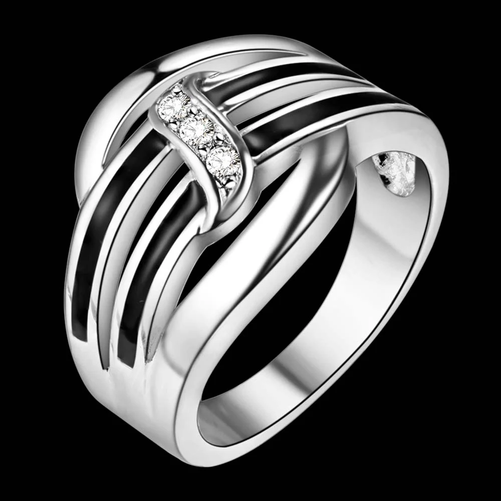 Perdėtas tamsiai juostele Didmeninė 925 papuošalai sidabro padengtą žiedas ,papuošalų mados Žiedas Moterims, /PTIIWFFN PCUQZTGJ Nuotrauka 1