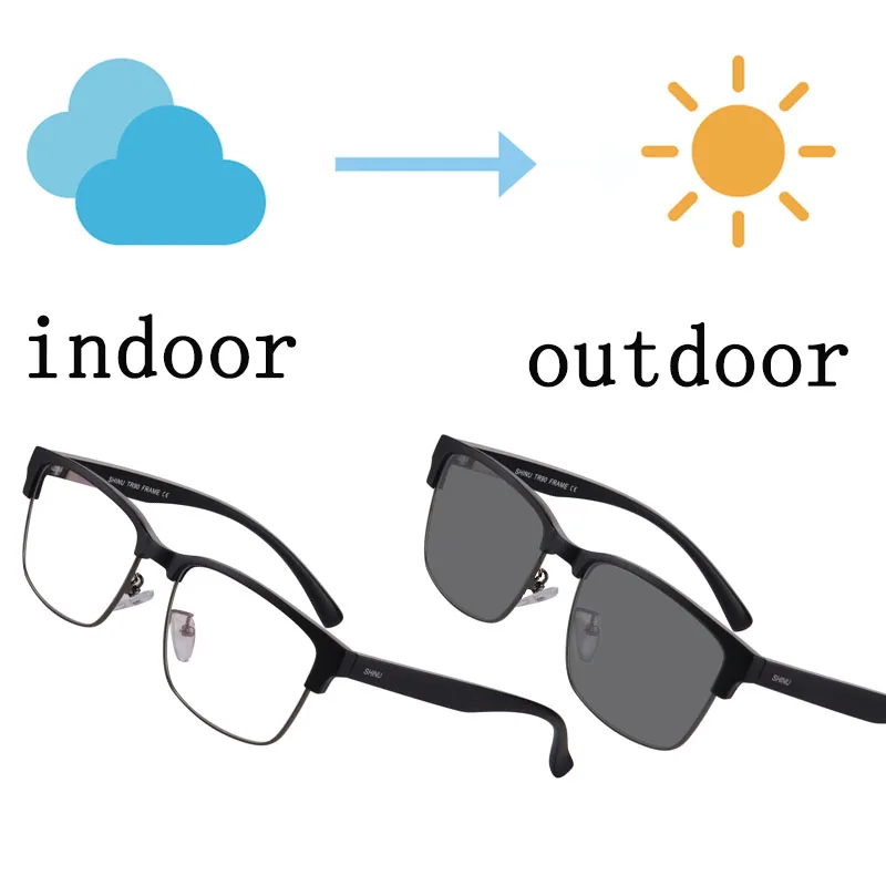Photochromic skaityti glasse vyrai palaipsniui bifocal akiniai skaitymui recepto akiniai pakeisti spalvą saulėta, kaip akiniai nuo saulės Nuotrauka 1