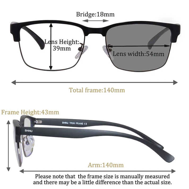 Photochromic skaityti glasse vyrai palaipsniui bifocal akiniai skaitymui recepto akiniai pakeisti spalvą saulėta, kaip akiniai nuo saulės Nuotrauka 2
