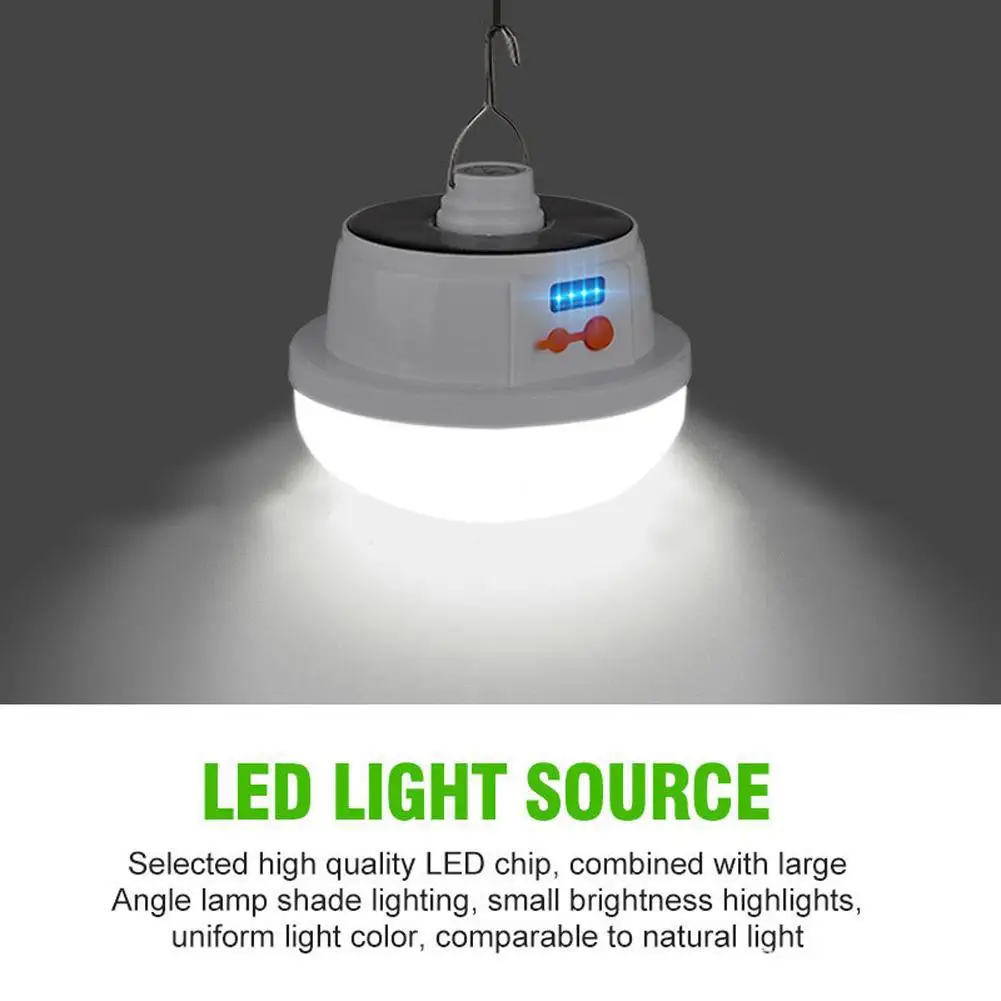 Saulės Energijos Lemputė Šviesos diodų (LED Įkrovimo Lemputė, Lempa, Apšvietimas, Lauko Kempingas Sode Avarinė Lempa Nuotrauka 1