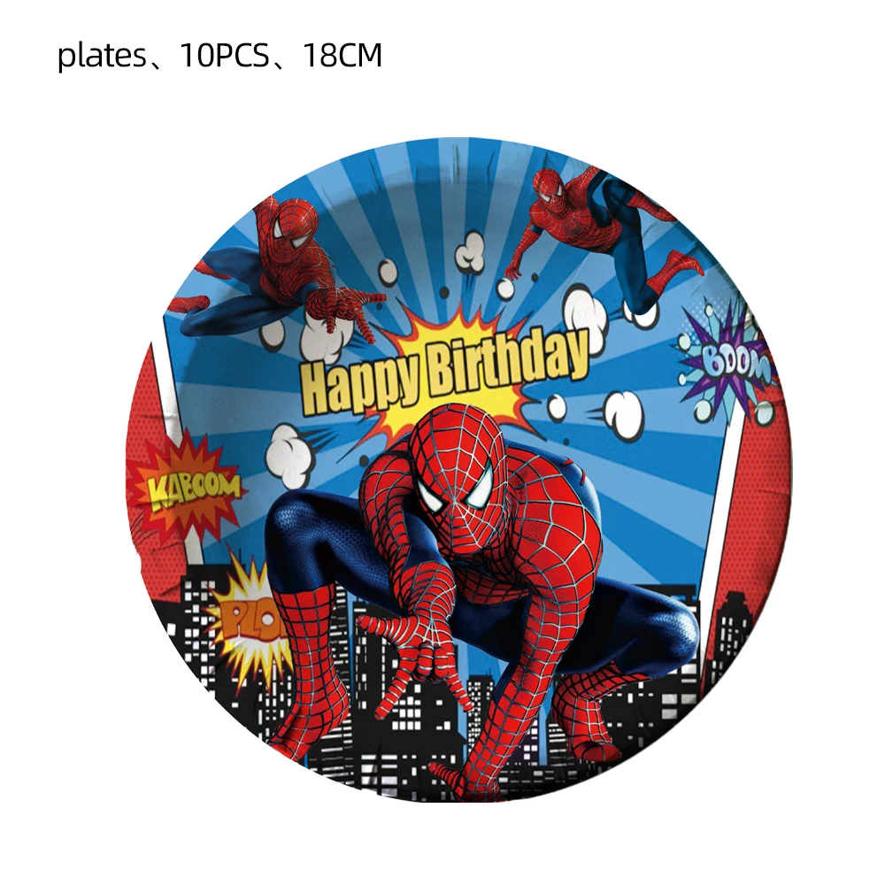 Spiderman, Supermeno Temą Gimtadienio Dekoracijų Rinkinį Popieriaus Taurės Plokštė Vystymo Vėliavos Šiaudų Vaikams Berniukams Gimtadienio Prekes Nuotrauka 5
