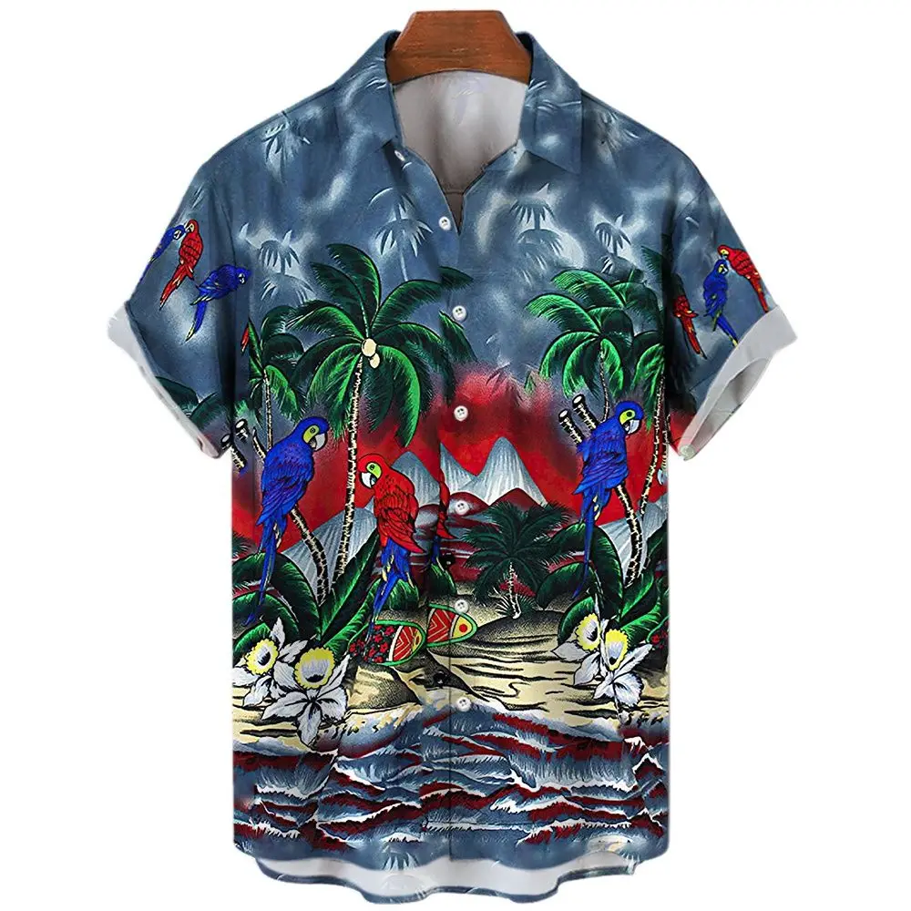 Vasaros Mados vyriški 3d Havajų Marškinėliai Negabaritinių Beach Trumpas Rankovės Kokoso Medžio Spausdinti Marškinėliai Tees Viršūnes Drabužius Camiseta Nuotrauka 1