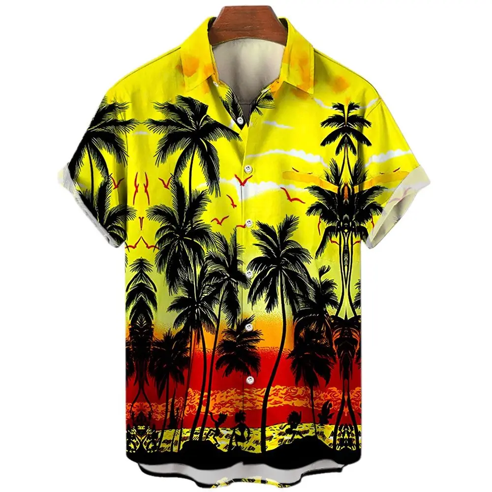 Vasaros Mados vyriški 3d Havajų Marškinėliai Negabaritinių Beach Trumpas Rankovės Kokoso Medžio Spausdinti Marškinėliai Tees Viršūnes Drabužius Camiseta Nuotrauka 4