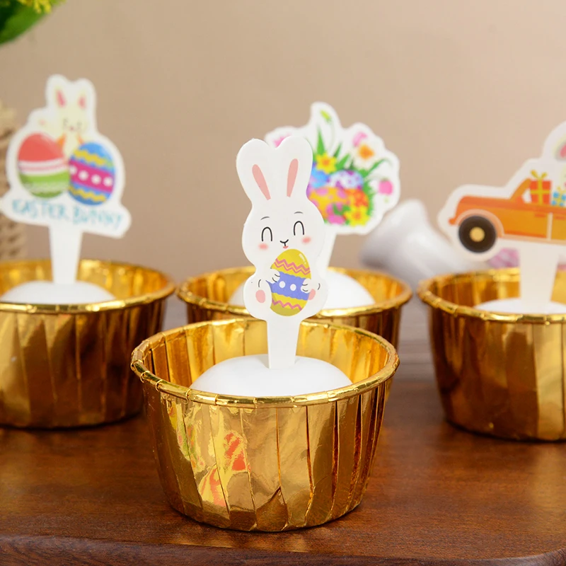 Velykų Triušis Cupcake Rėžtuvės Happy Easter Bunny Kiaušinių Pyragas Topper Vaikams Gimtadienio Velykų Pyragas Apdaila 