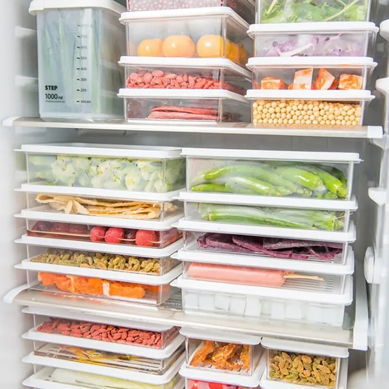 Virtuvės Įrankis Maisto Dėžutės Saugojimo Kukulis Šaldytuvas, Bako Plastmasės Organizatorius Nuotrauka 3