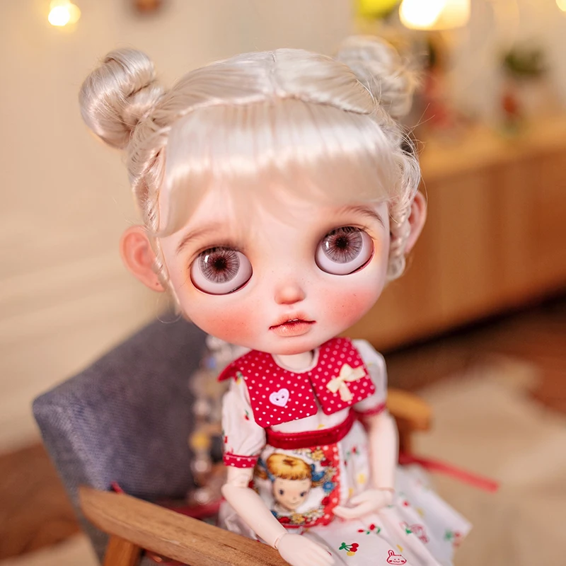 YESTARY BJD Doll Perukas Blythe Dydžio Lėlės Priedai Perukas Žaislas Medžių Lėlės Dirbtiniais Moheros Mielas Meatball Galvos Mergaitėms Lėlės Nuotrauka 4